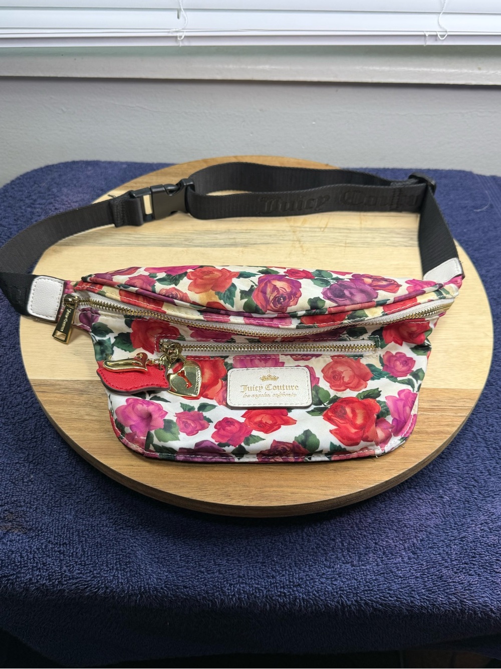 Juicy Couture Floral Belt Bag in Multicolor Rose Print